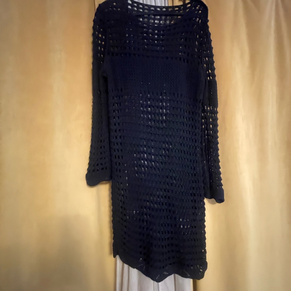 Black Crochet Knit Coverup